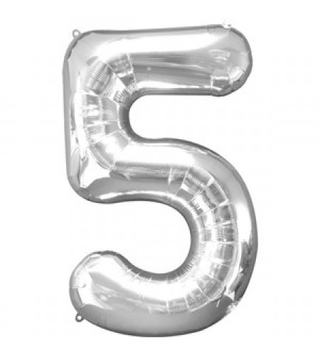 BALÃO PRATEADO NUMERO 5